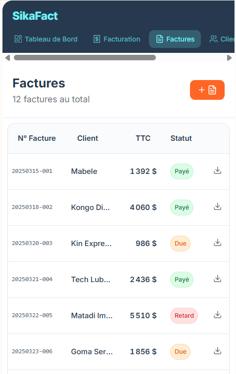SikaFact Mobile View
